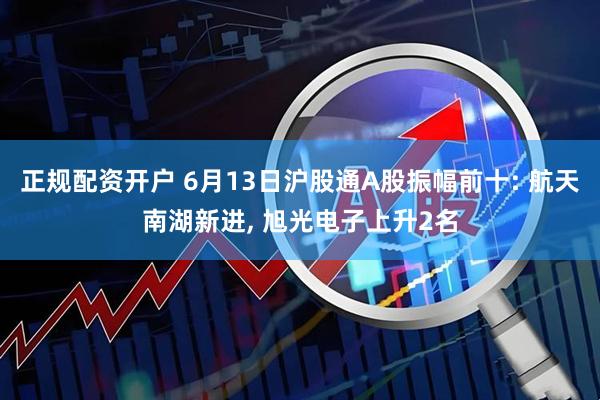 正规配资开户 6月13日沪股通A股振幅前十: 航天南湖新进, 旭光电子上升2名