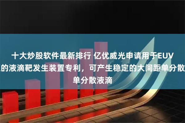 十大炒股软件最新排行 亿优威光申请用于EUV光源的液滴靶发生装置专利，可产生稳定的大间距单分散液滴
